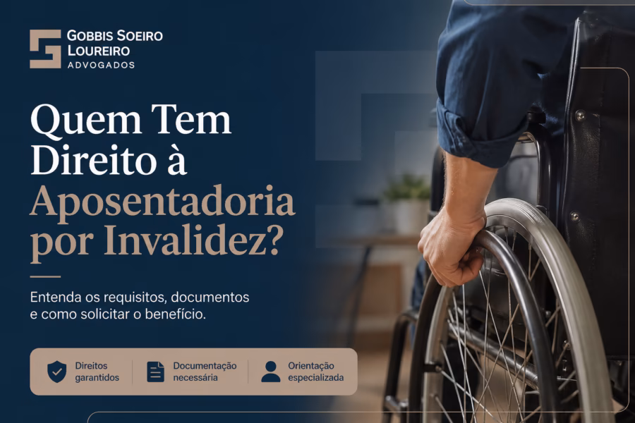 Documento representando os requisitos legais da aposentadoria por invalidez: carência, qualidade de segurado e incapacidade permanente