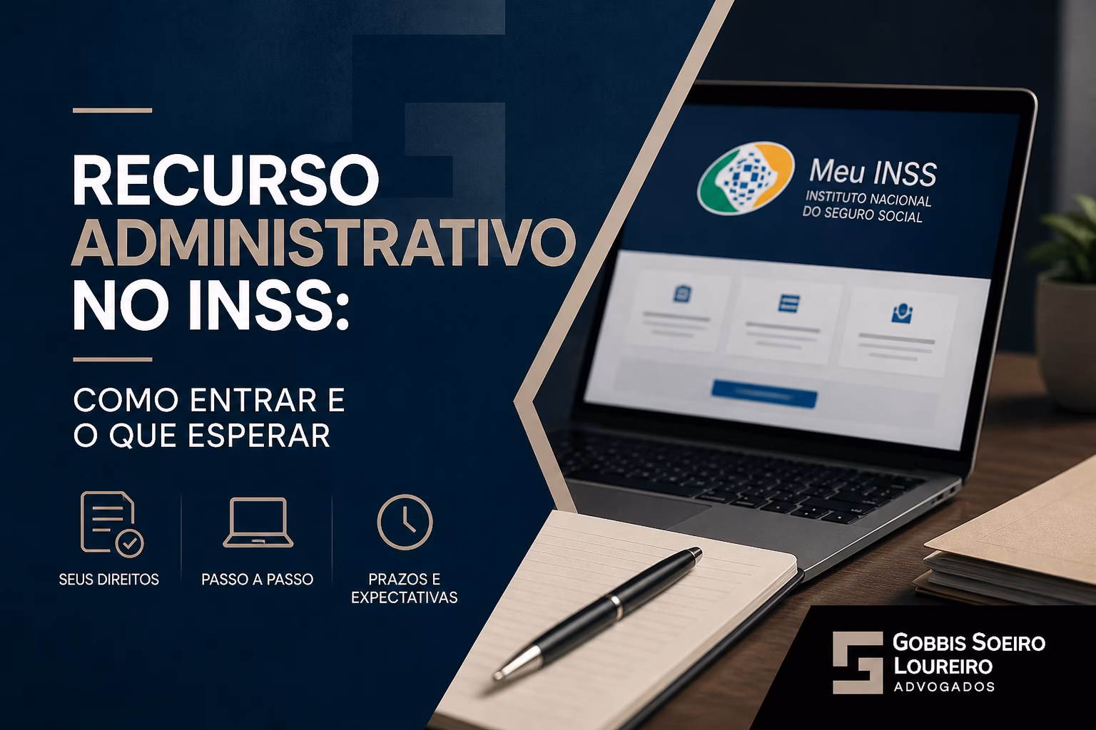 Representação do processo de recurso administrativo no INSS com fluxo de peças e instâncias do Conselho de Recursos da Previdência Social